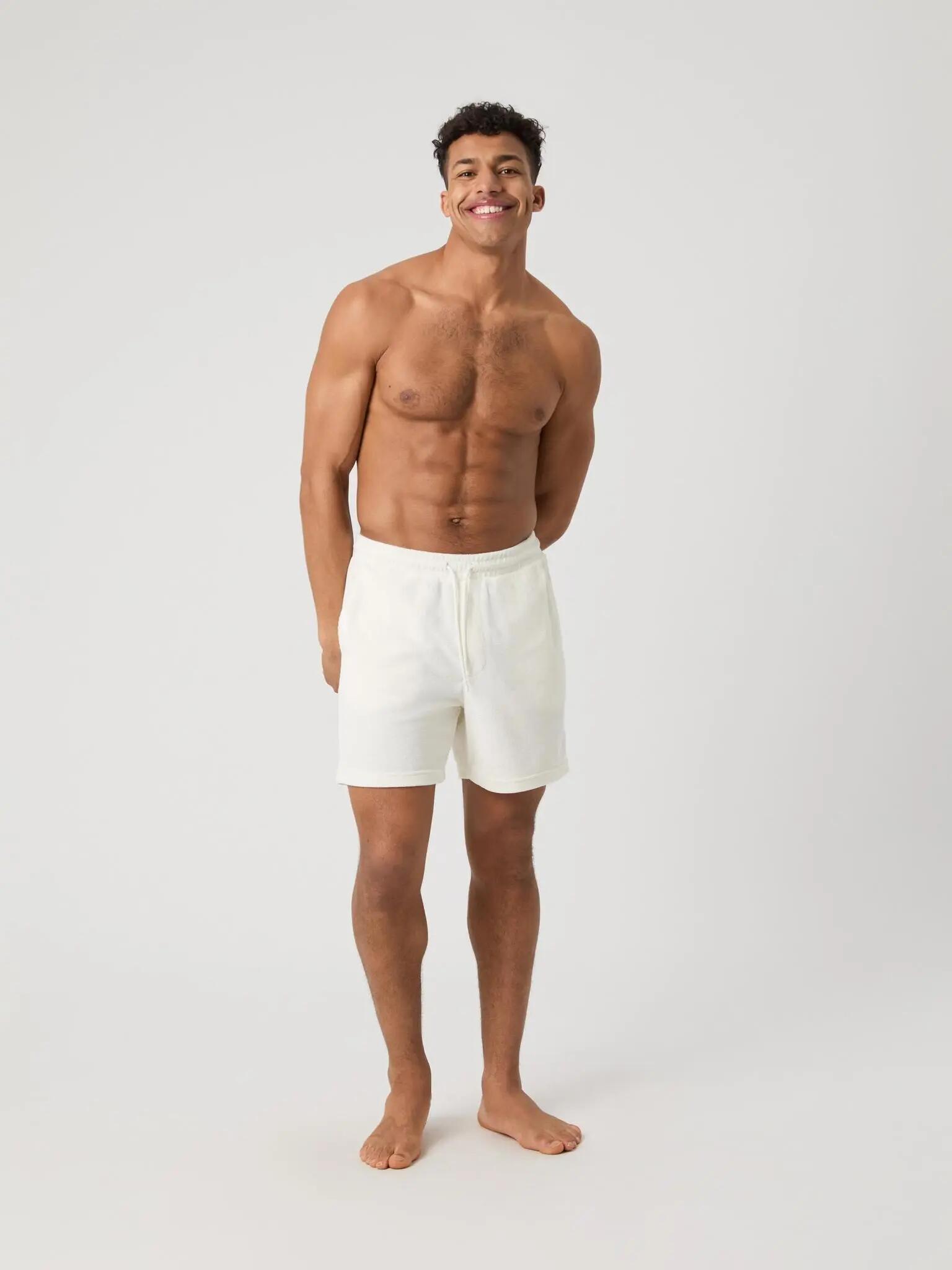 bjorn_borg BORG TOWELING POOL SHORTS in EGRET 3/4
