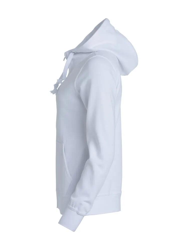 clique Basic Hoody Full Zip Women — sweat com capuz e fecho, branco 3/4