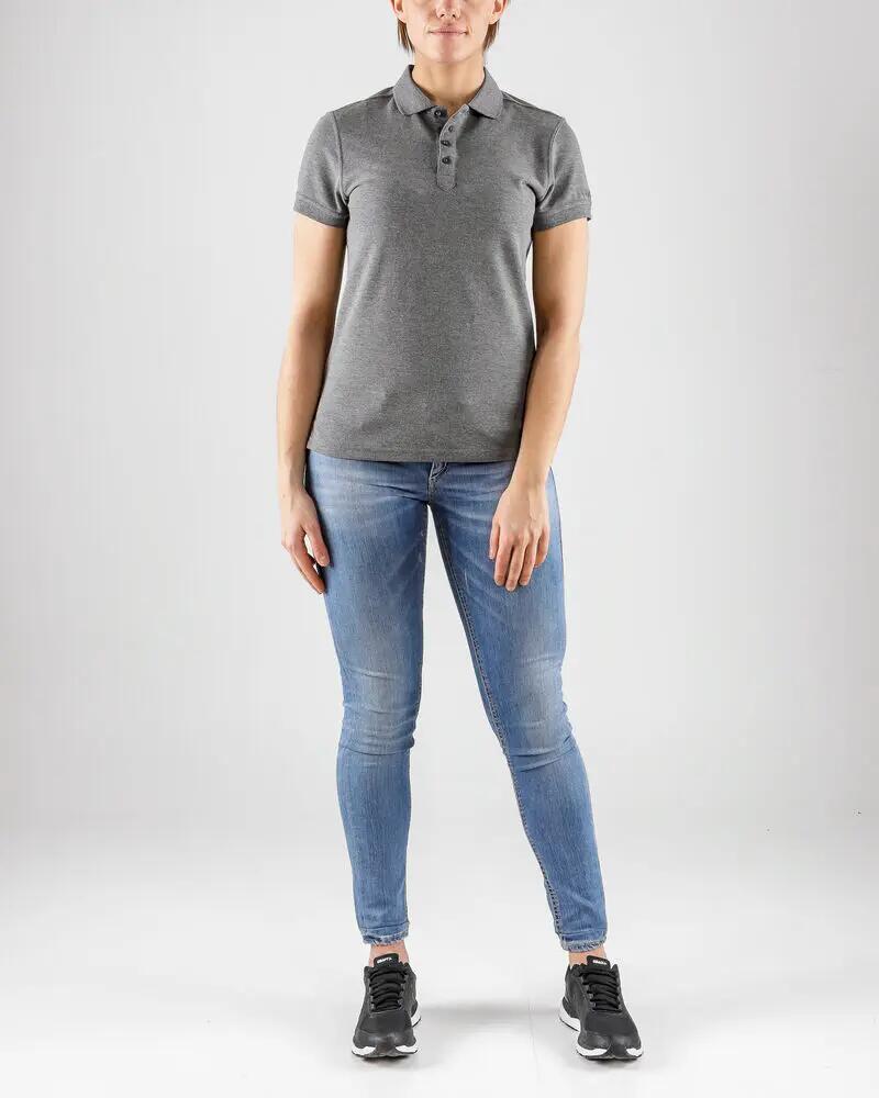 craft Polo Casual Piqué Mulher - Cinza Escuro Mélange 7/7