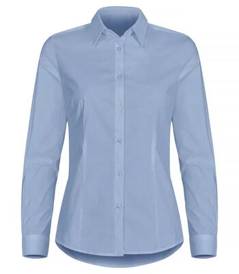 Clique stretch blouse l/s dames - regular fit, lichtblauw