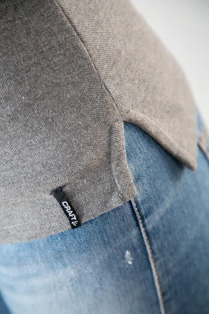 craft Polo Casual Piqué Mulher - Cinza Escuro Mélange 6/7