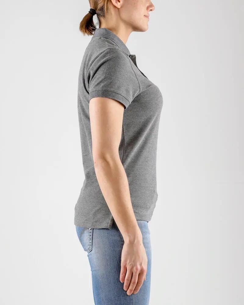 craft Polo Casual Piqué Mulher - Cinza Escuro Mélange 5/7