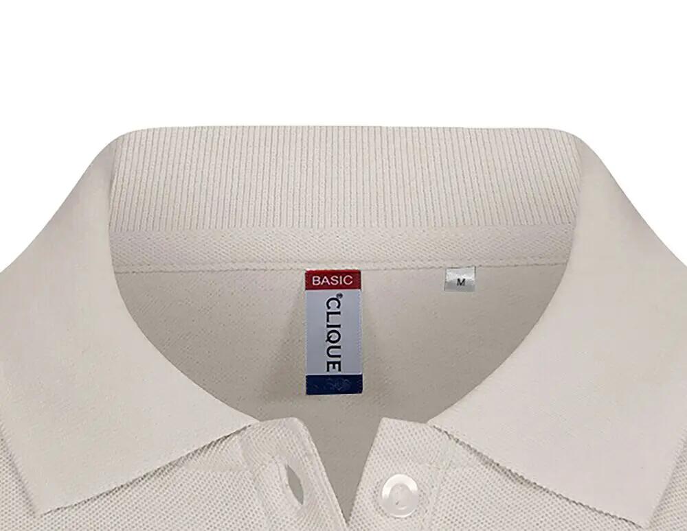 clique Basic Polo Women — Stone, dames polo van katoen 5/5
