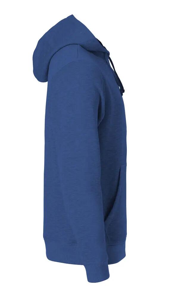 clique Classic Hoody — hoodie blue melange met kangaroopocket 4/4