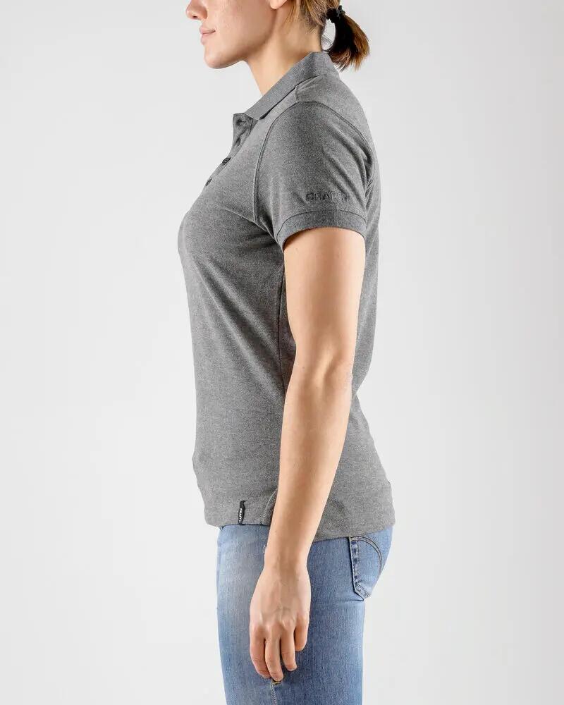 craft Polo Casual Piqué Mulher - Cinza Escuro Mélange 3/7