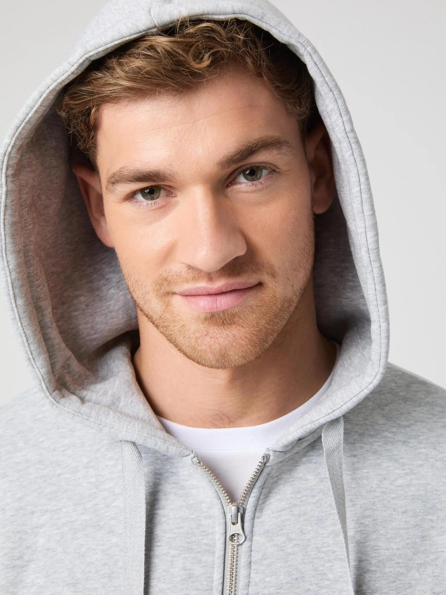 bjorn_borg CENTRE ZIP HOODIE heren — LIGHT GREY MELANGE 5/5