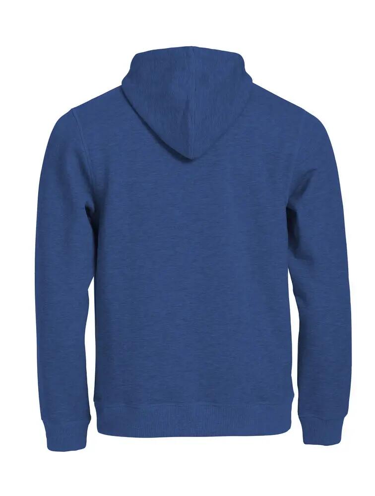 clique Classic Hoody — hoodie blue melange met kangaroopocket 2/4