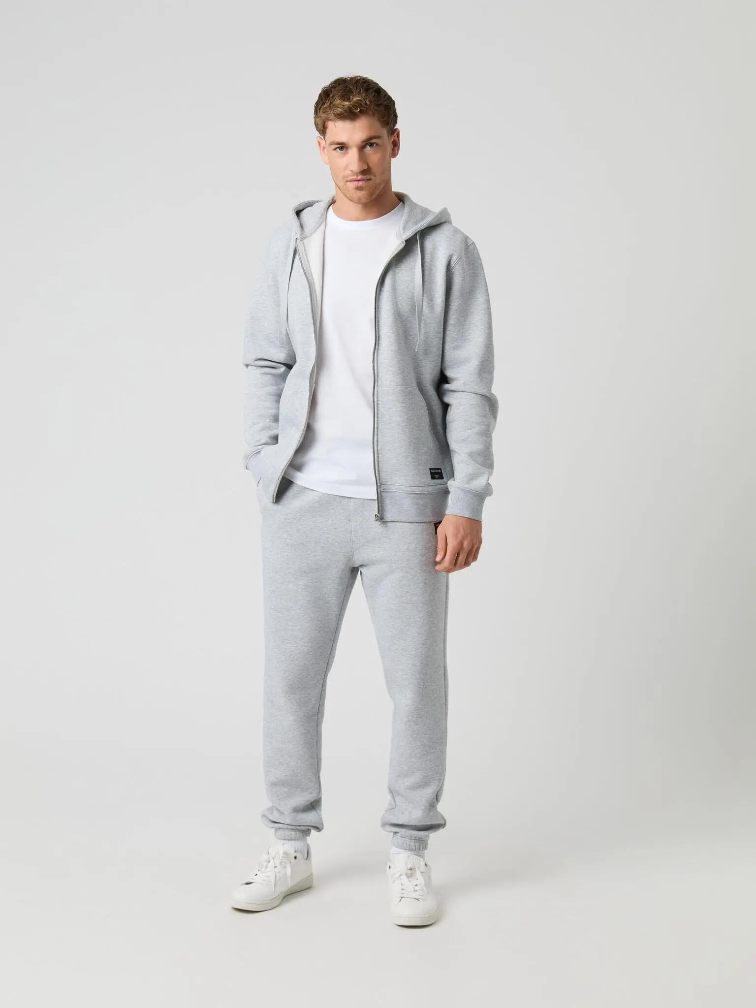 bjorn_borg CENTRE ZIP HOODIE heren — LIGHT GREY MELANGE 3/5