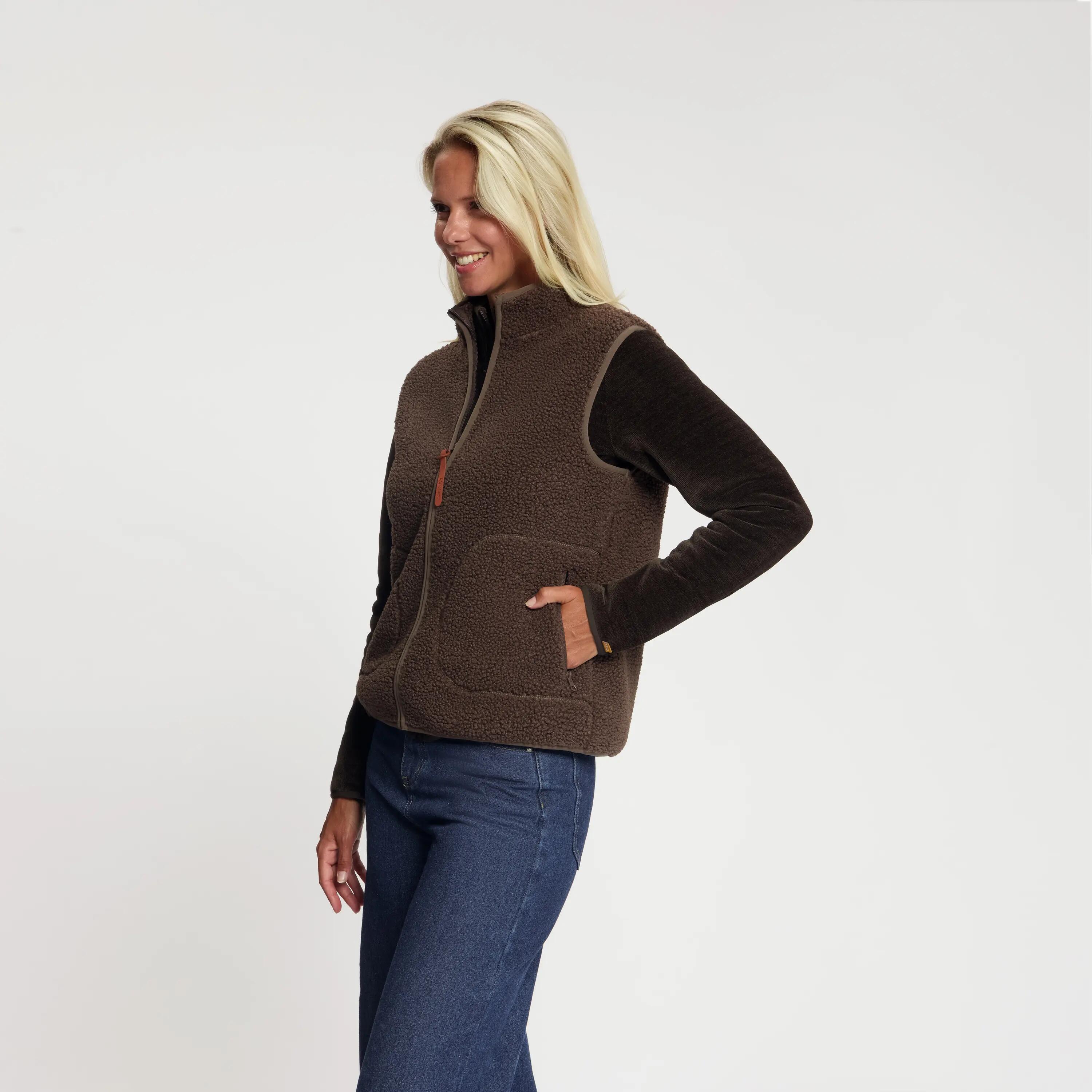 Maya Femme - Gilet d'extérieur - Teddy - Marron foncé 2/6