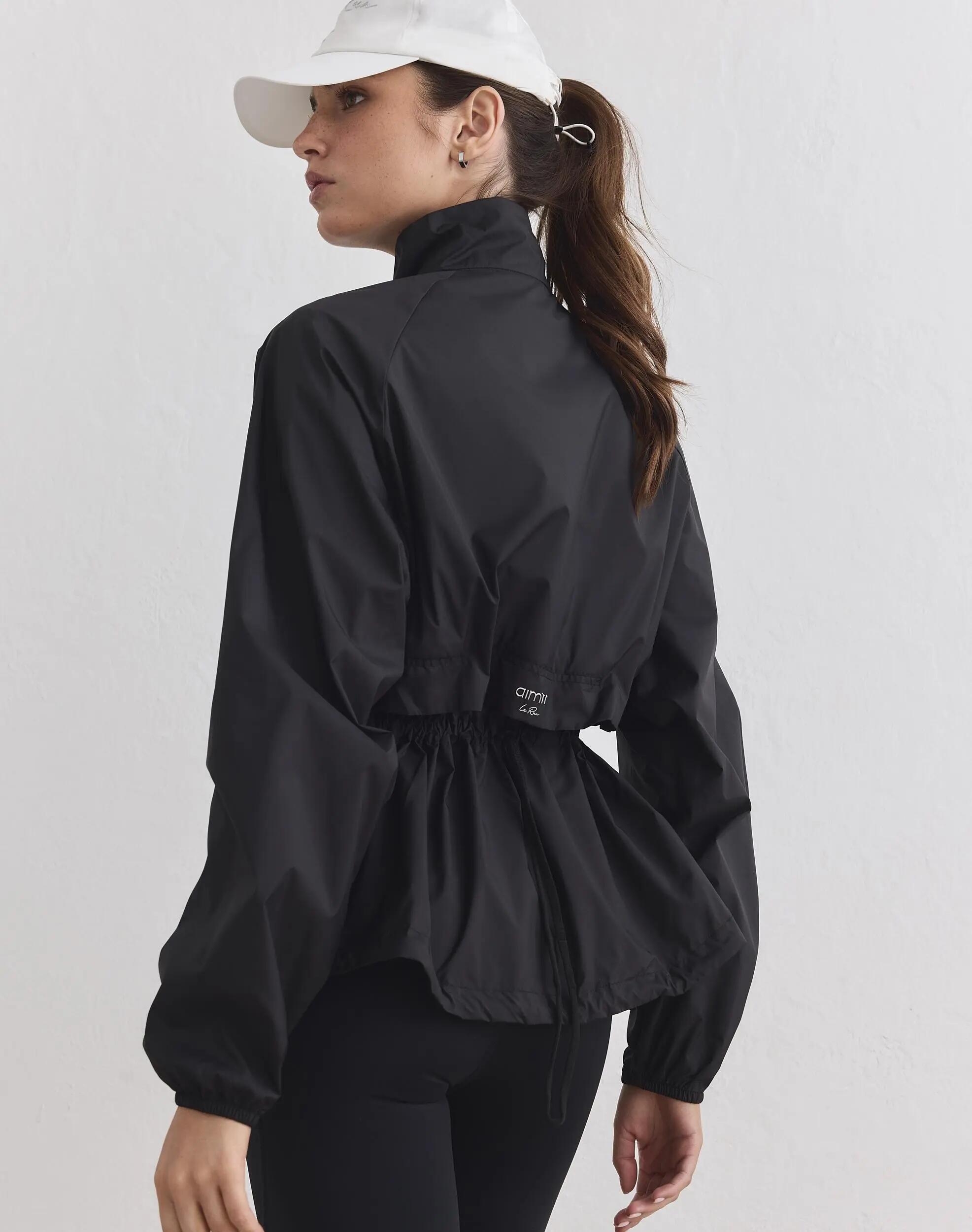 Femme Veste de Course Déperlante Coupe-Vent Respirante Noir 5/5