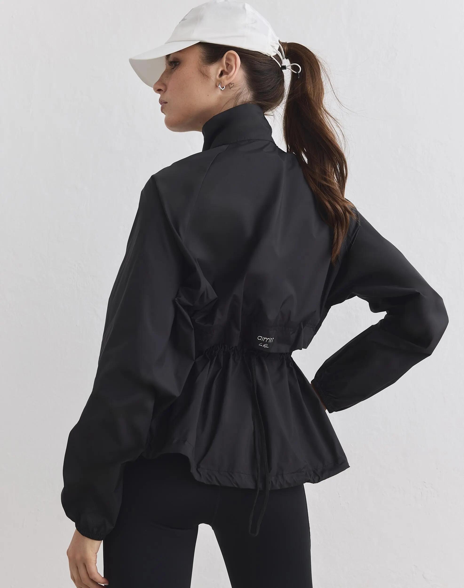 Femme Veste de Course Déperlante Coupe-Vent Respirante Noir 4/5