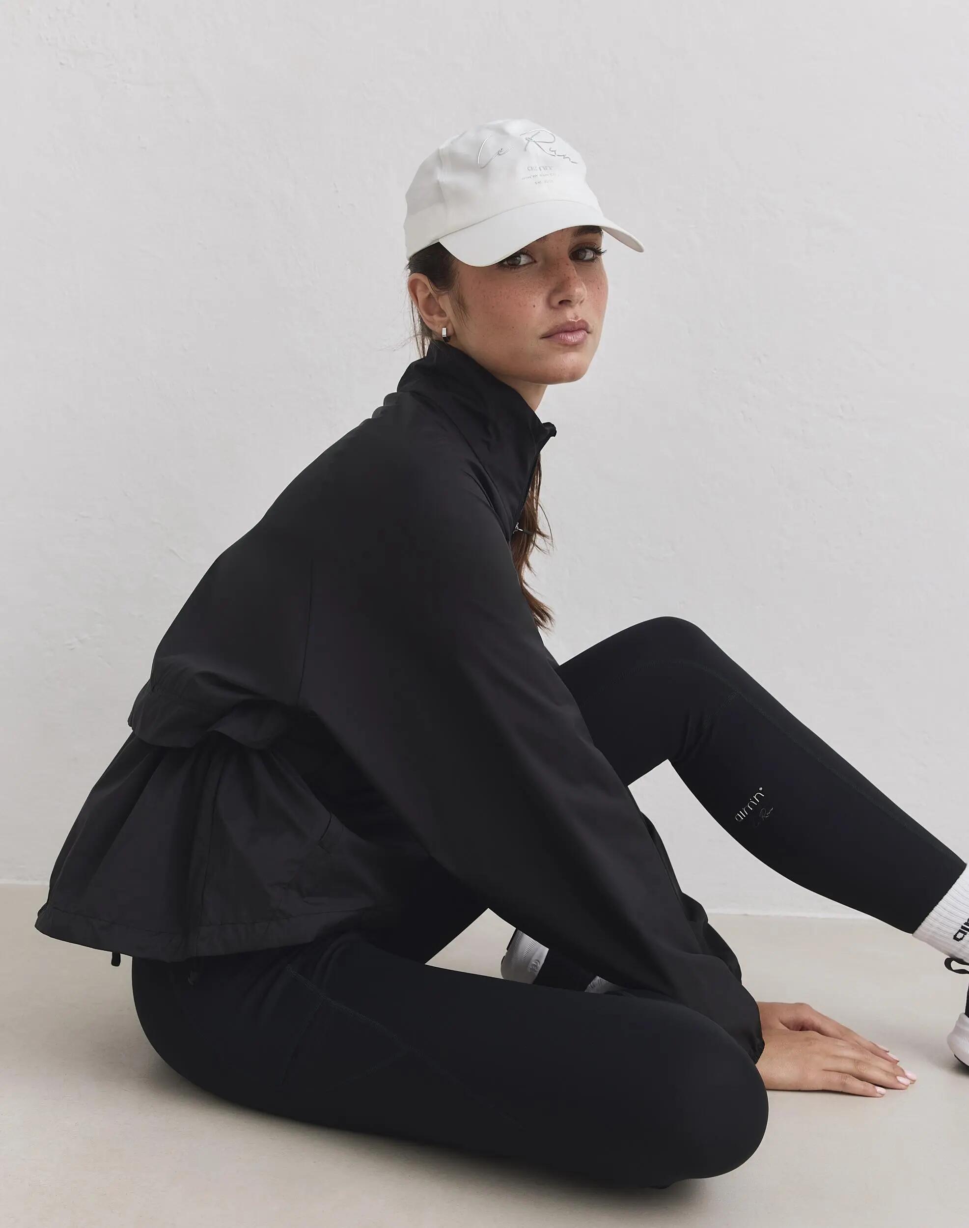 Femme Veste de Course Déperlante Coupe-Vent Respirante Noir 3/5