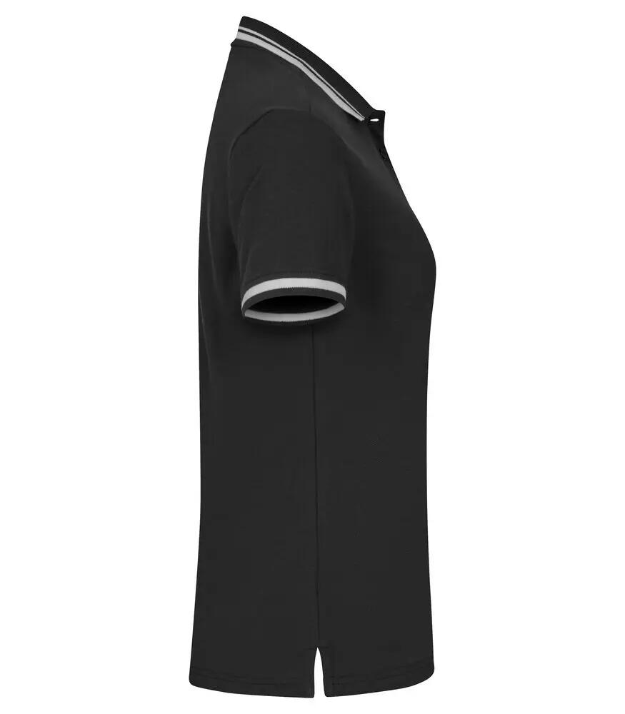 clique Dames Polo Astoria 100% katoen – contraststrepen op kraag en boorden 4/4