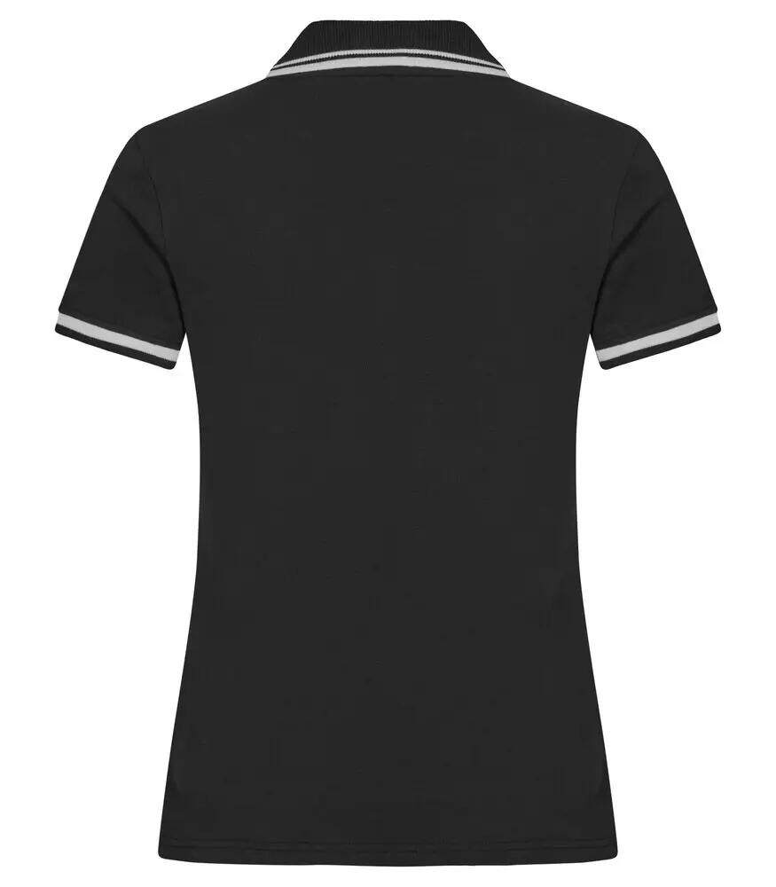 clique Dames Polo Astoria 100% katoen – contraststrepen op kraag en boorden 2/4