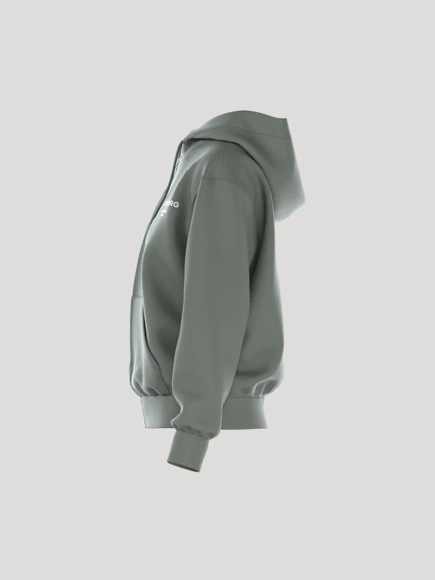 bjorn_borg BORG ESSENTIAL 1 ZIP HOODIE donna - AGAVE GREEN 4/4