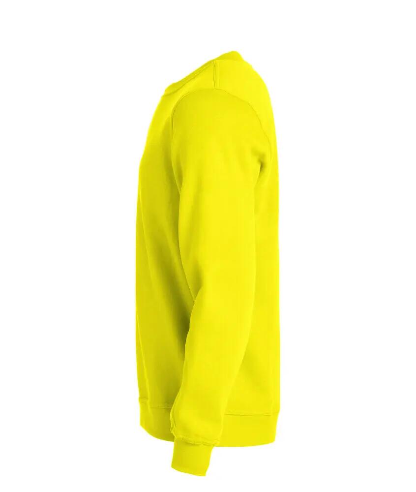 clique Basic Roundneck sudadera unisex amarillo de alta visibilidad 3/4