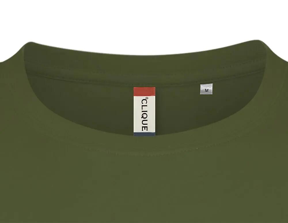 clique Basic-T T-shirt ajustada em algodão — olive green 5/5