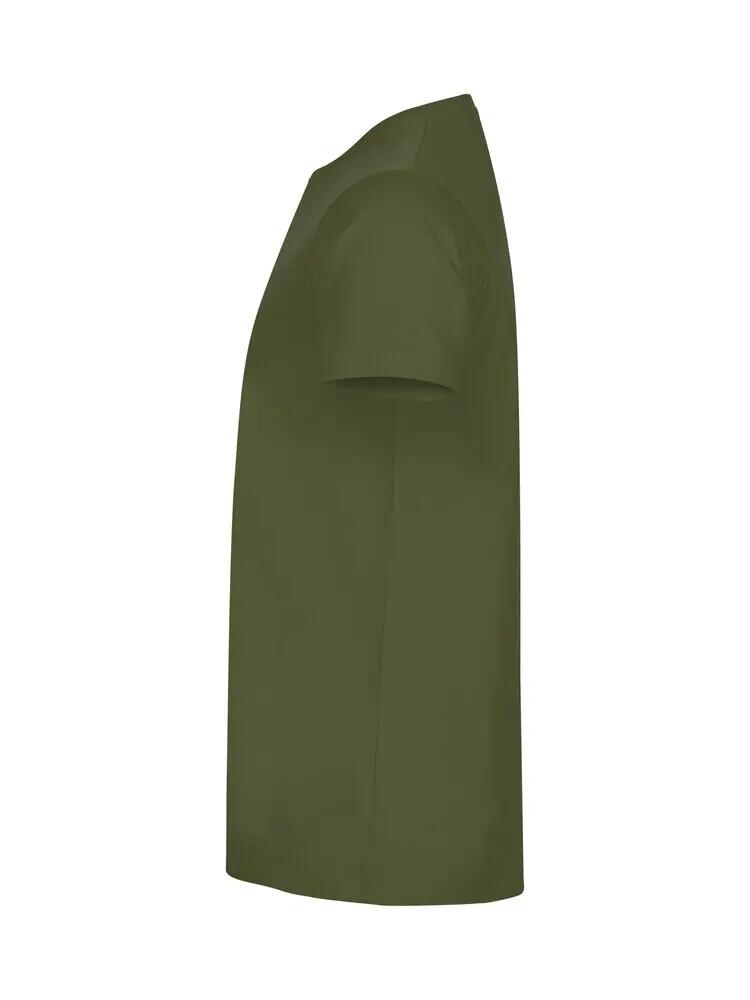 clique Basic-T T-shirt ajustada em algodão — olive green 3/5