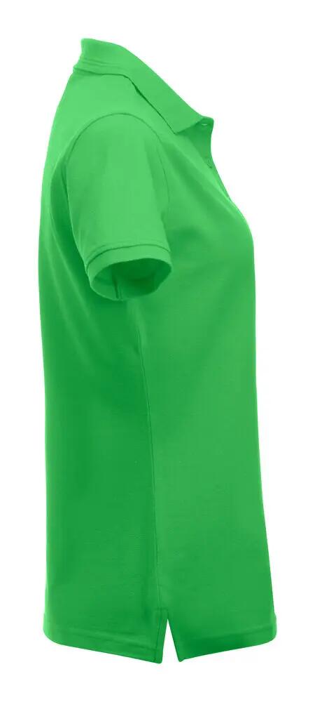 clique Polo Manhattan Women en apple green — cuello con 2 rayas jacquard y 4/4