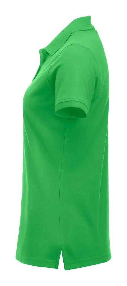 clique Polo Manhattan Women en apple green — cuello con 2 rayas jacquard y 3/4