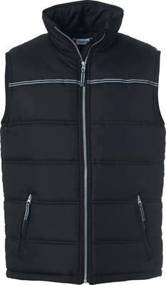 Clique weston — gewatteerd herenbodywarmer zwart met reflecterende strepen