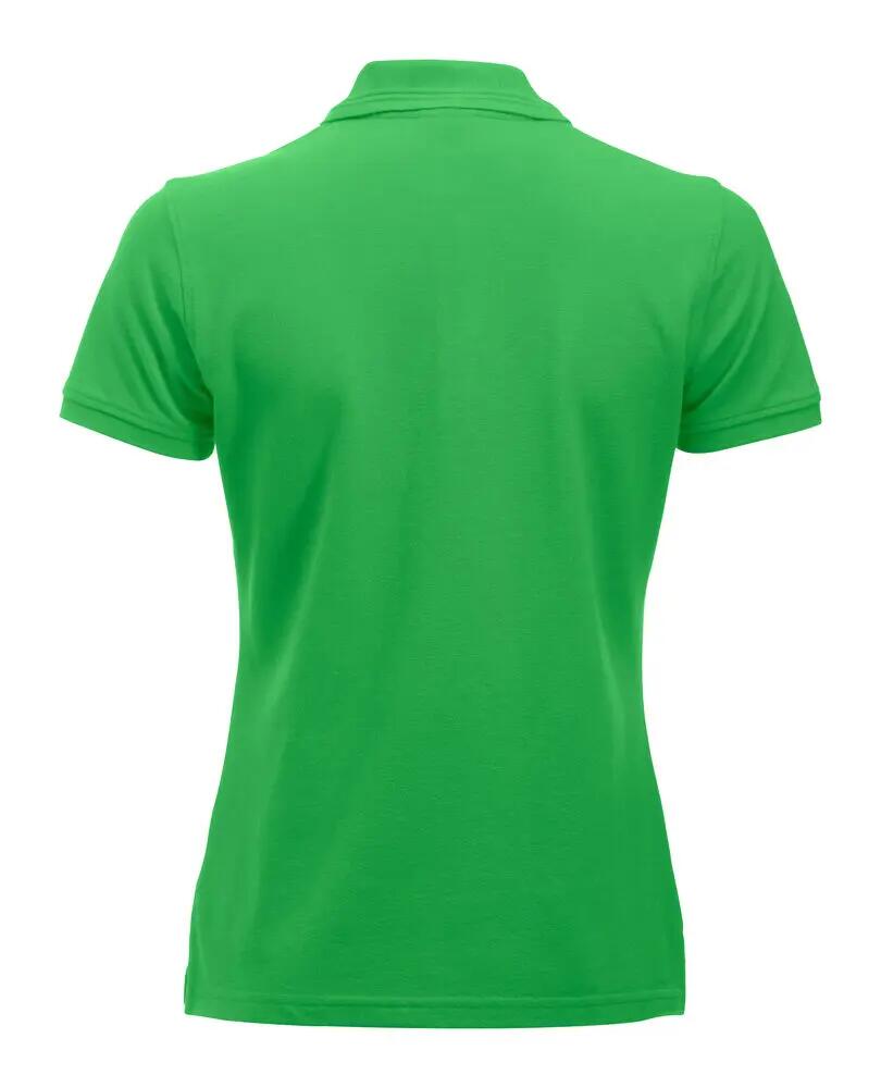 clique Polo Manhattan Women en apple green — cuello con 2 rayas jacquard y 2/4