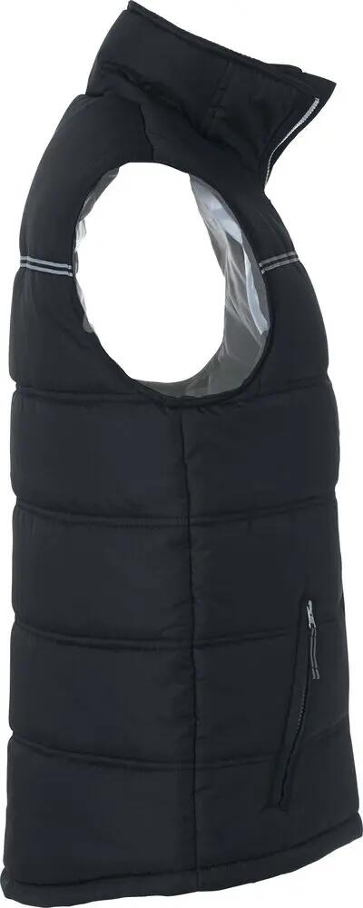 clique Weston – Gewatteerd herenbodywarmer zwart met reflecterende strepen 4/4