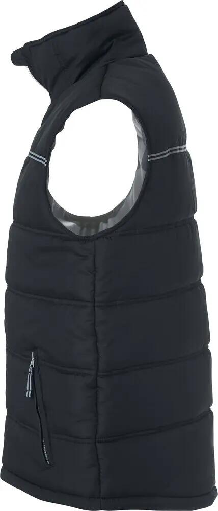 clique Weston – Gewatteerd herenbodywarmer zwart met reflecterende strepen 3/4