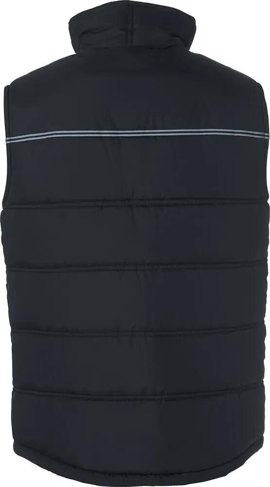 clique Weston – Gewatteerd herenbodywarmer zwart met reflecterende strepen 2/4