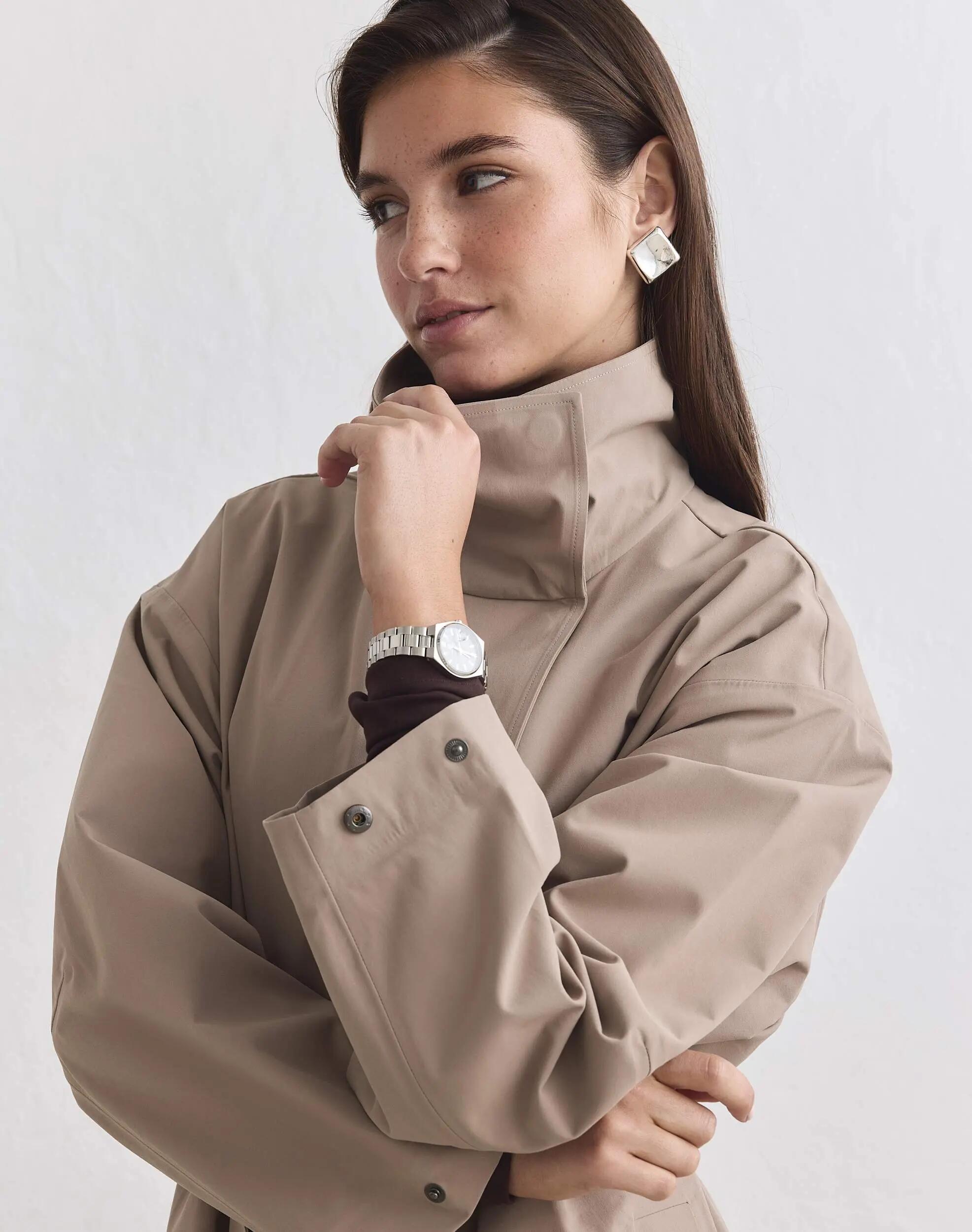 Damen Mantel Wasserdicht Atmungsaktiv Espressobraun 2/6