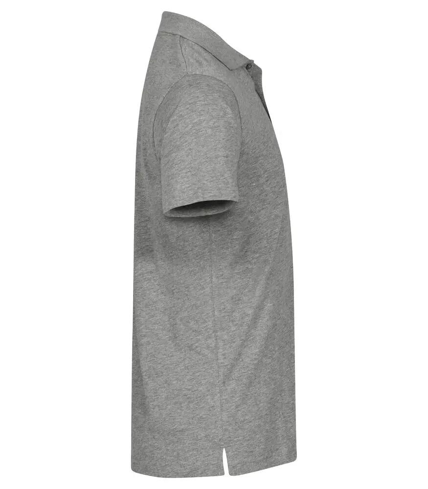 clique Single Jersey Polo em algodão – Grey Melange, tamanho 4XL 4/4