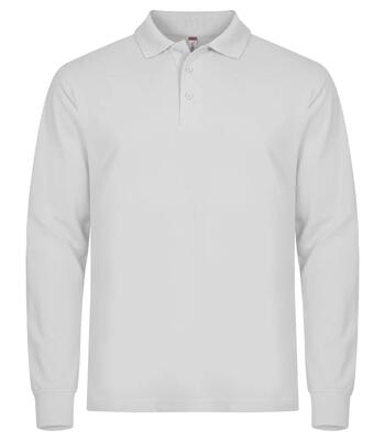 Clique manhattan l/s heren polo lange mouw wit, grote maat