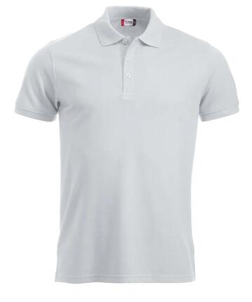 clique Poloshirt Manhattan weiß mit Jacquard-Streifen – white