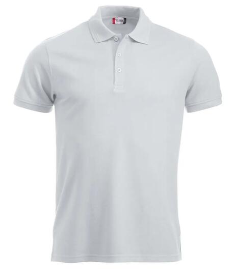 clique Poloshirt Manhattan weiß mit Jacquard-Streifen – white