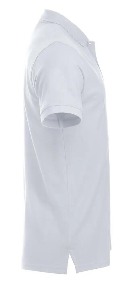 clique Polo Manhattan blanco con franjas jacquard en el cuello 4/4