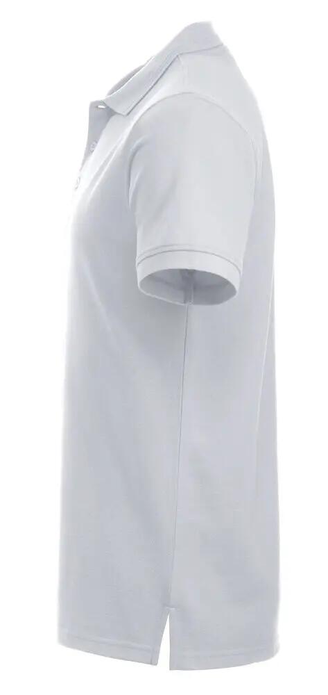 clique Polo Manhattan blanco con franjas jacquard en el cuello 3/4