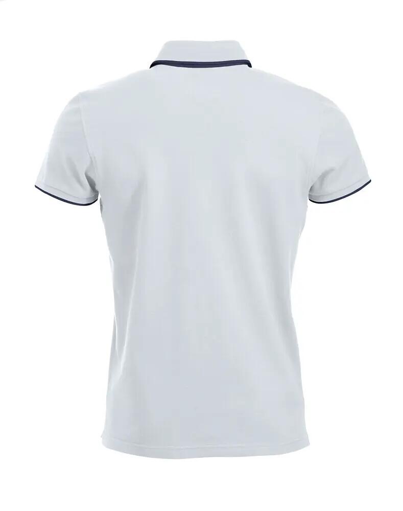 clique Polo Seattle 100% algodón blanco/marino 2/4