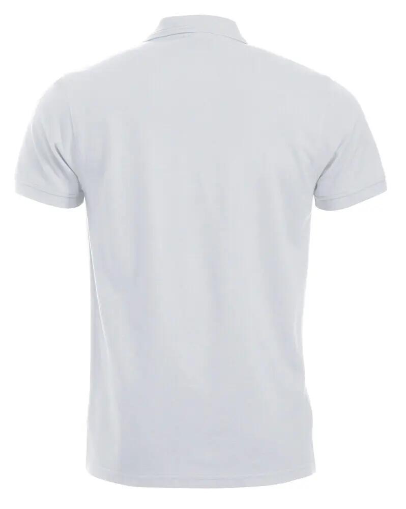 clique Polo Manhattan blanco con franjas jacquard en el cuello 2/4