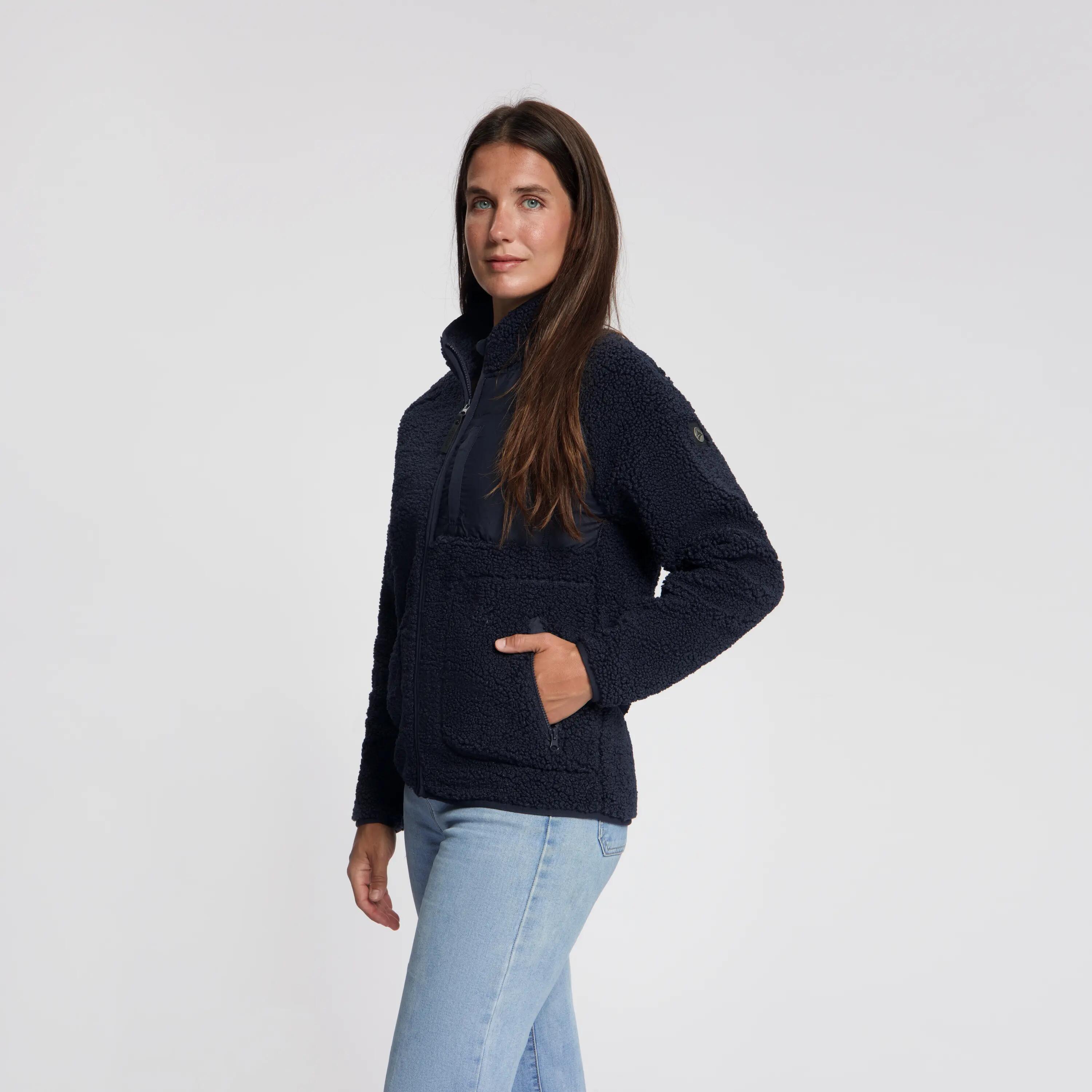 Odile Femme - Gilet outdoor - Teddy - Bleu marine 2/5