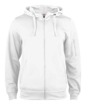 clique Basic Active Hoody Full Zip – sweat à capuche zippé intégral, blanc