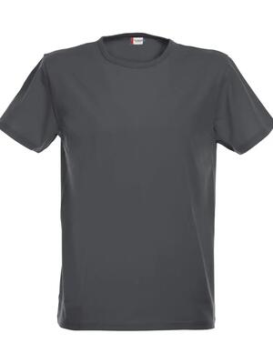 Clique stretch-t heren t-shirt van rekbare katoen in anthracite mélange