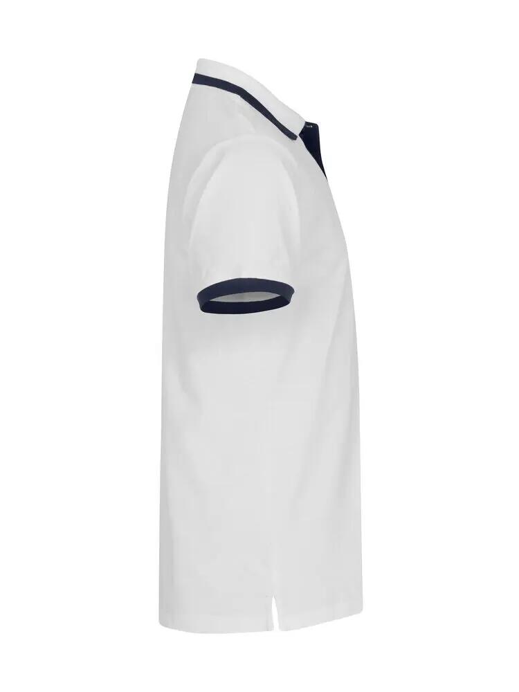 clique Polo Austin in cotone bianco con righe a contrasto 3/4