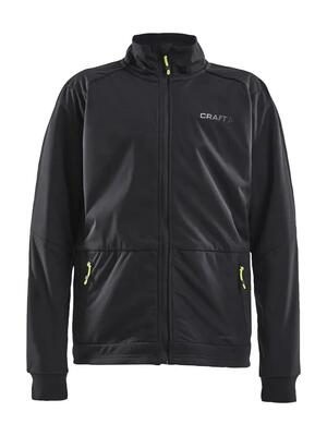 Craft core warm jacket jr junior jas wind- en waterdicht voorzijde – black