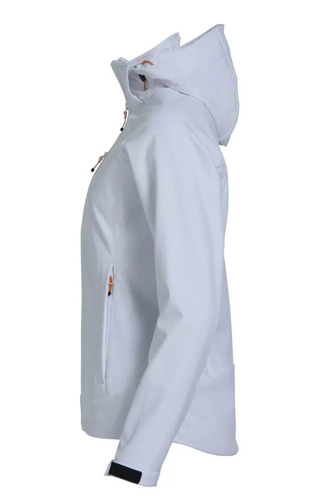 clique Milford Jacket Women Softshell 3 camadas com membrana TPU, branco 5/6