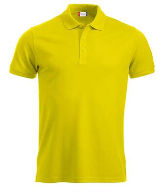 Clique polo manhattan visibility yellow – korte mouw, jacquard streep in kraag