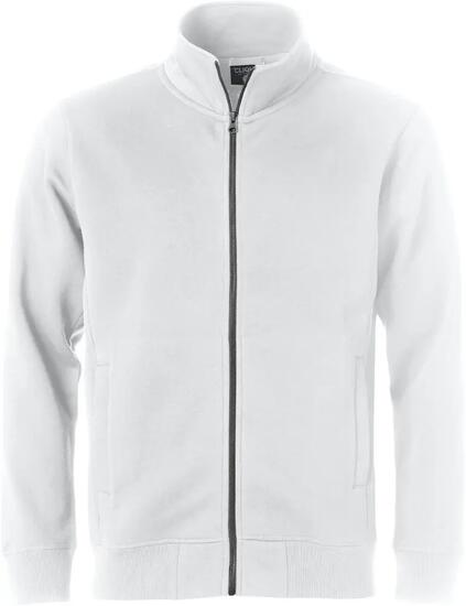 clique Classic Cardigan in misto cotone con tasche con zip bianco