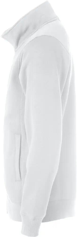 clique Classic Cardigan uomo — cardigan sweat bianco con tasche laterali 3/4