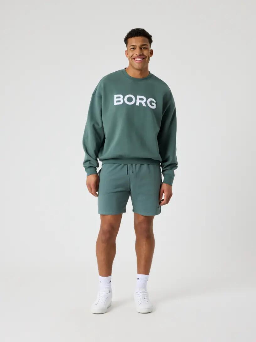 bjorn_borg BORG OVERSIZED LOGO SWEATSHIRT — BALSAM GREEN 3/4