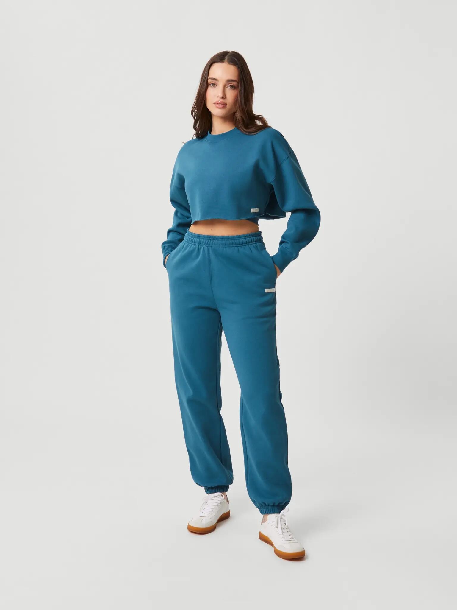 bjorn_borg STUDIO OVERSIZED CROPPED CREW — MALLARD BLUE 3/5