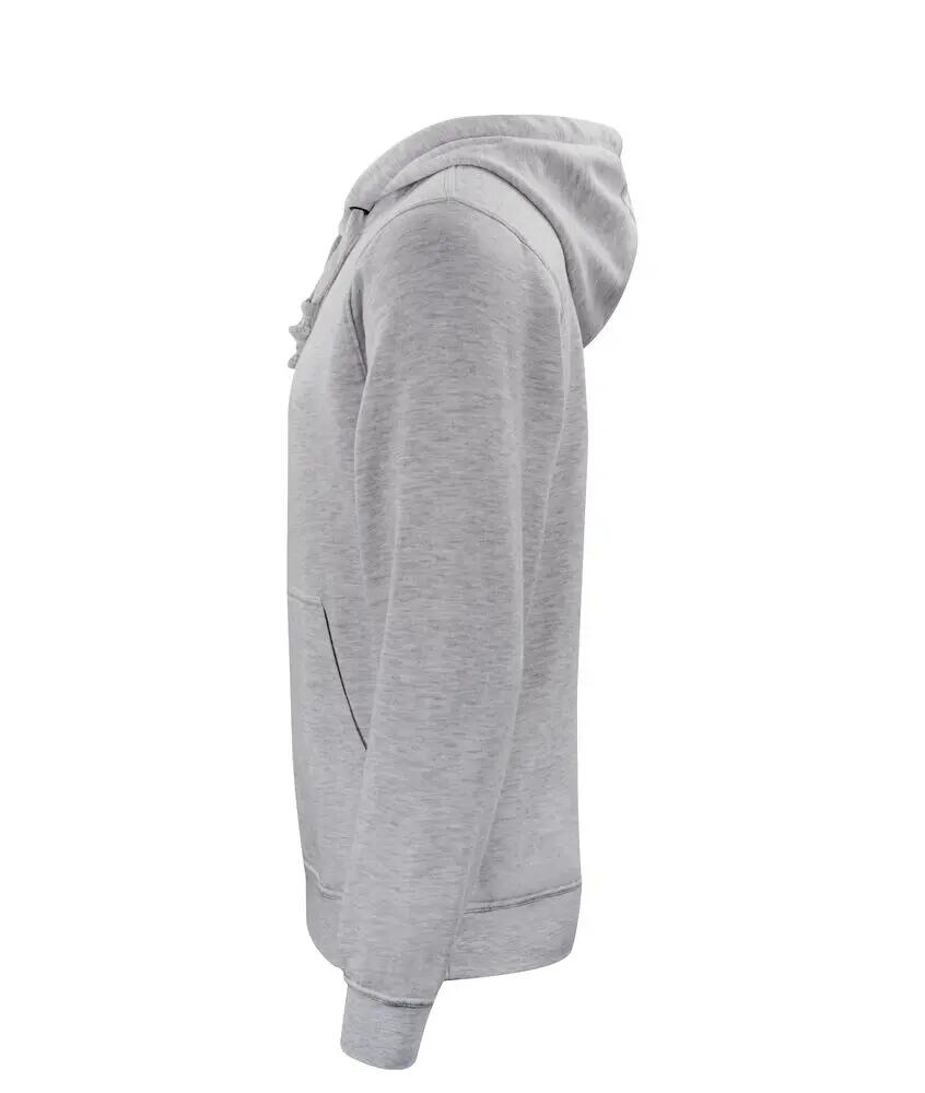 clique Basic Hoody unisexo cinza mesclado - macio e resistente 3/4